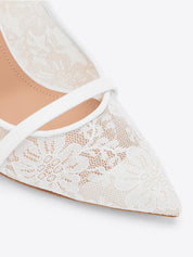 Marion 85 white lace slingbacks