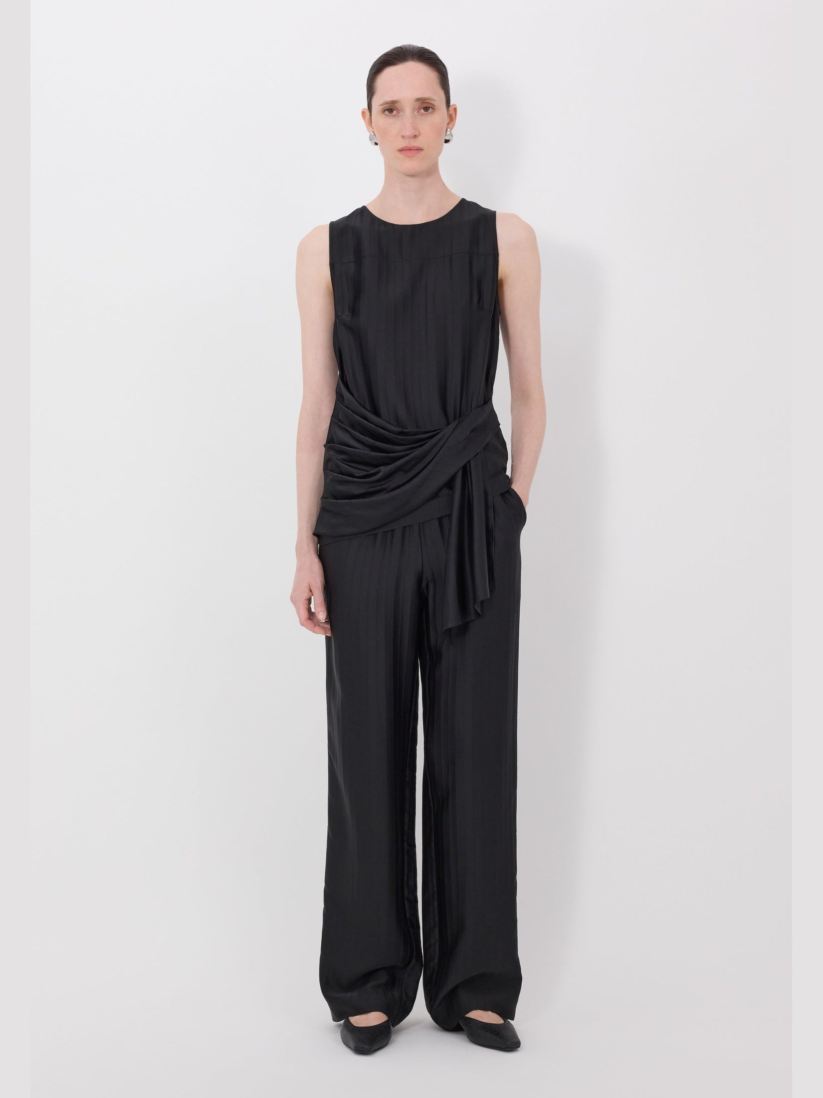 Fonda draped asymmetric top
