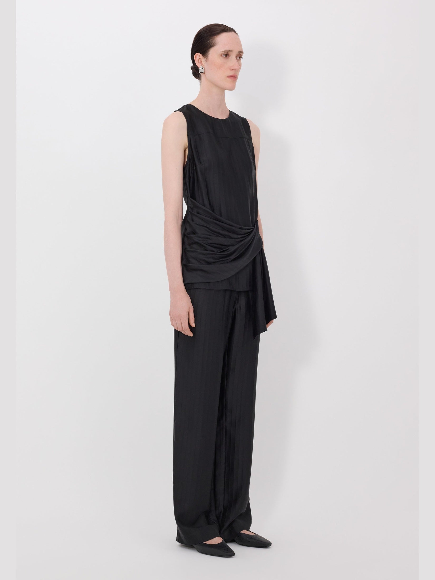 Fonda draped asymmetric top