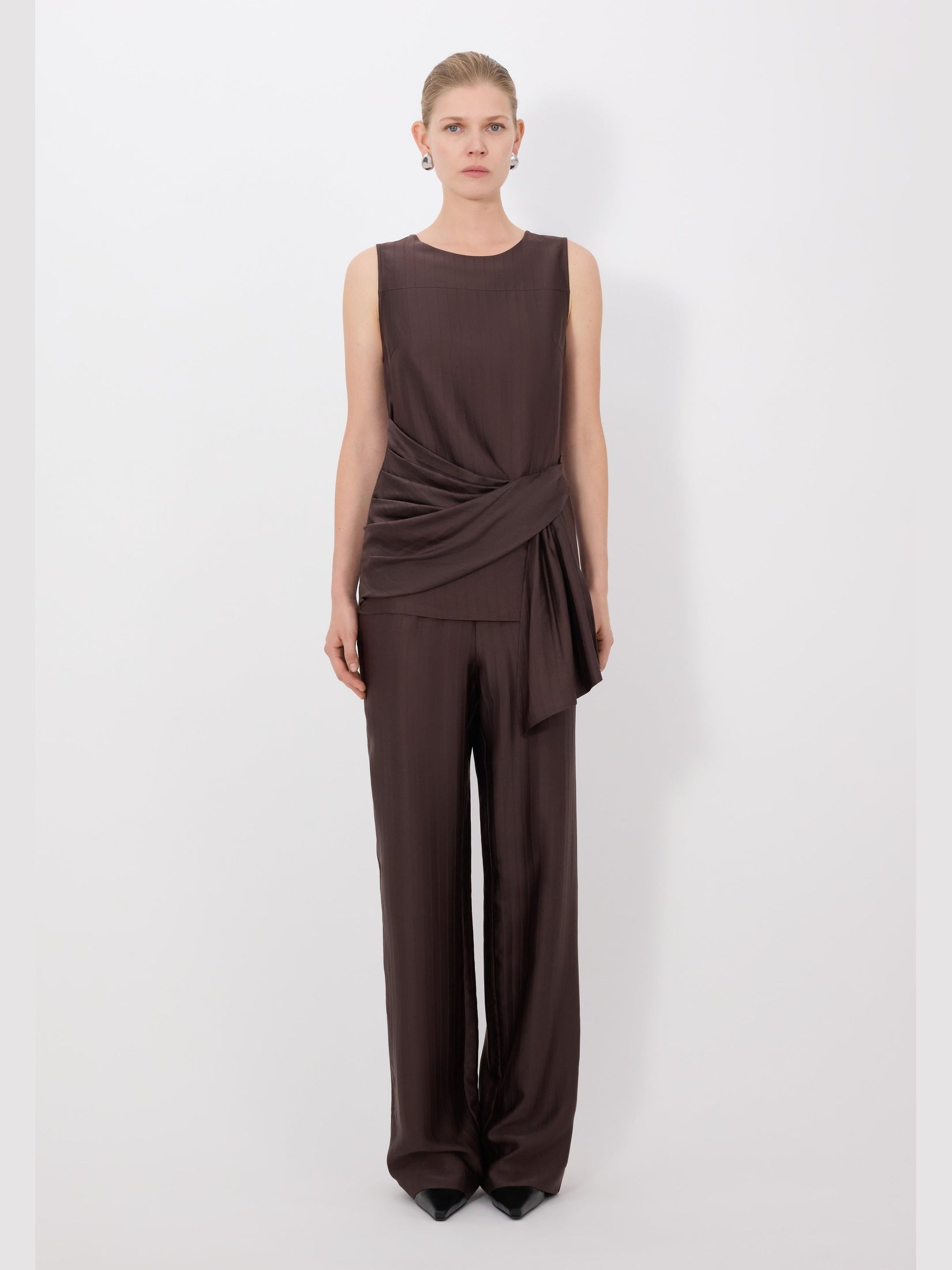 Fonda draped asymmetric top