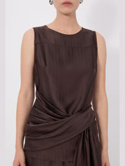 Fonda draped asymmetric top
