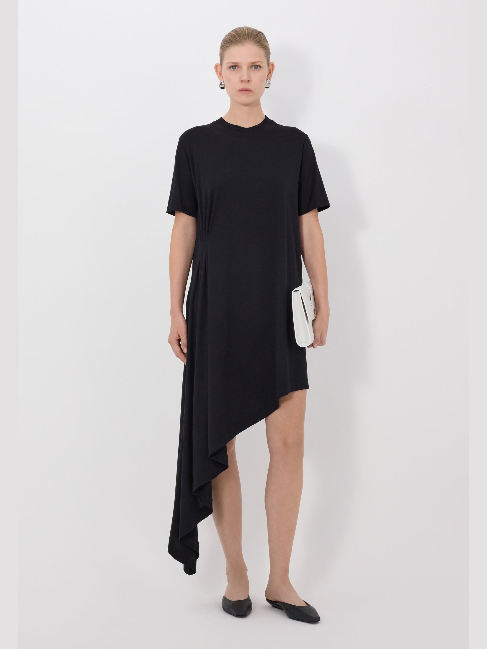Igari asymmetric pleated dress