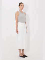 Rona lds denim midi skirt