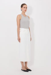 Rona lds denim midi skirt