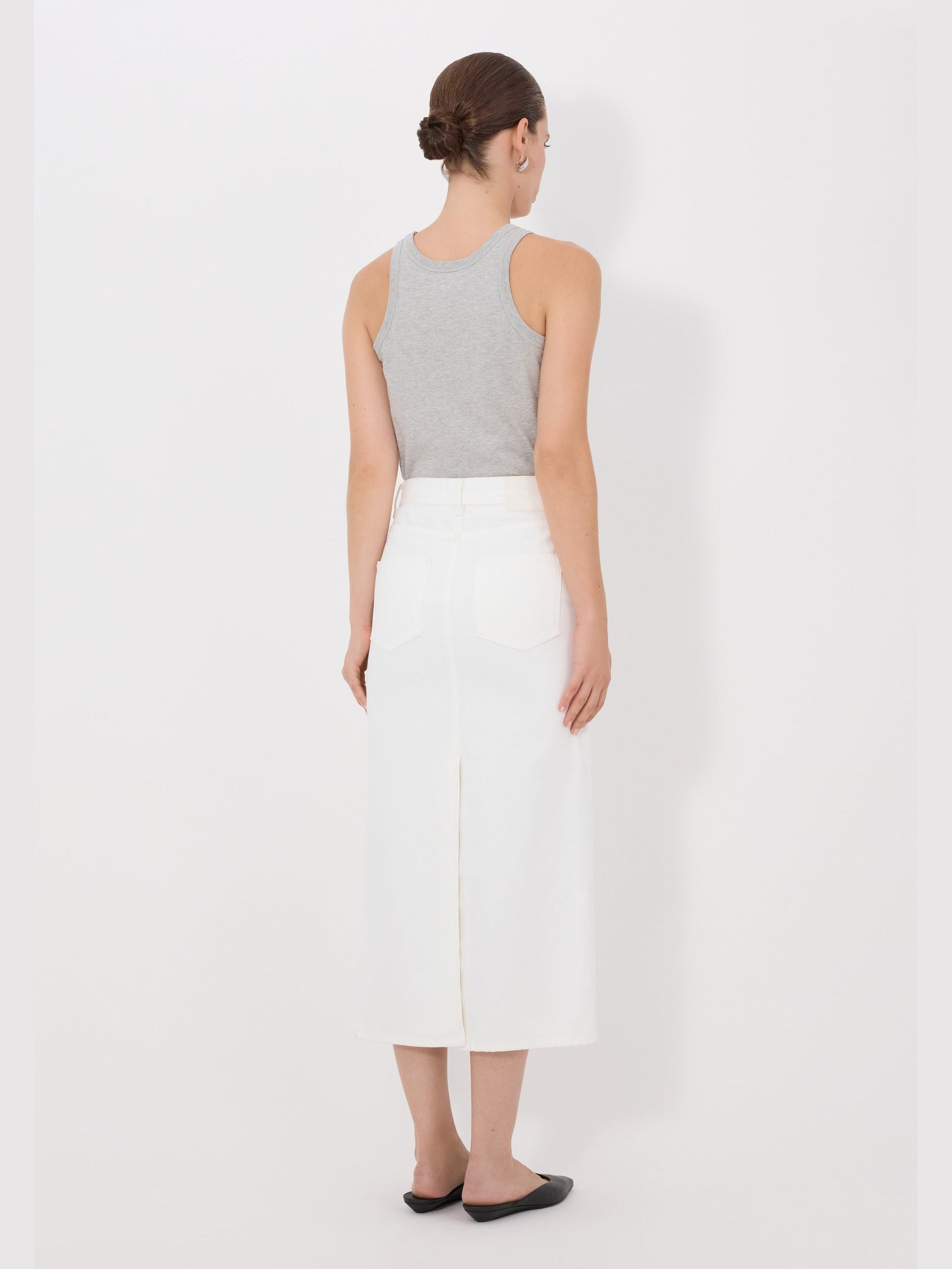Rona lds denim midi skirt