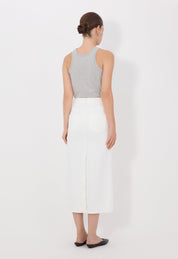 Rona lds denim midi skirt