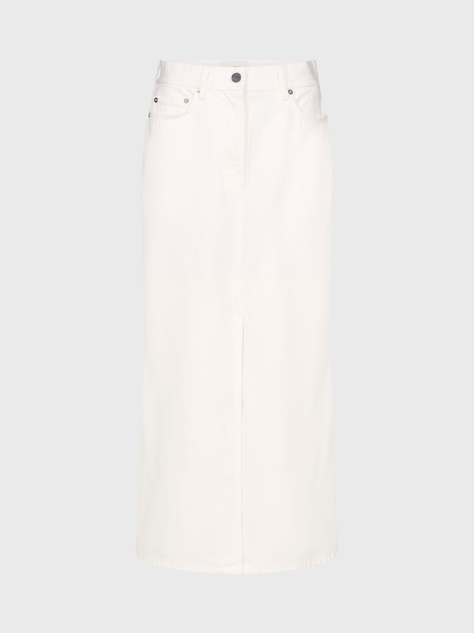 Rona lds denim midi skirt