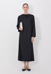 Zoya draped asymmetric dress