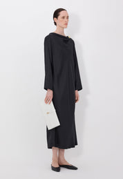 Zoya draped asymmetric dress