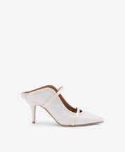 MAUREEN 70 WHITE DOT TULLE HEELED MULES