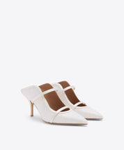 MAUREEN 70 WHITE DOT TULLE HEELED MULES
