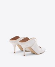 MAUREEN 70 WHITE DOT TULLE HEELED MULES