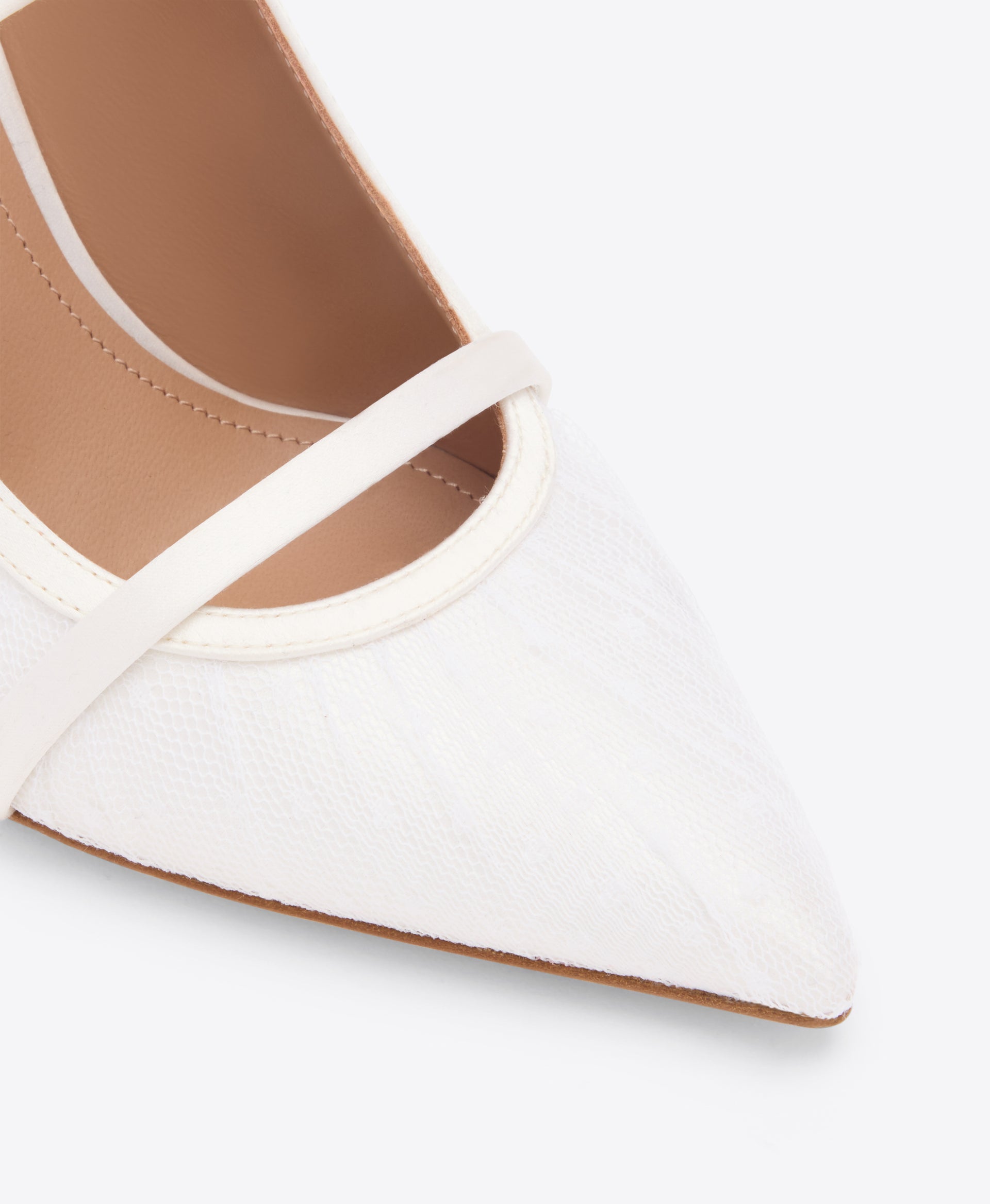 MAUREEN 70 WHITE DOT TULLE HEELED MULES