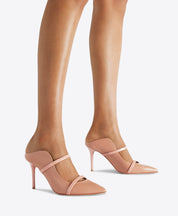 Maureen 70 Blush Leather Mules