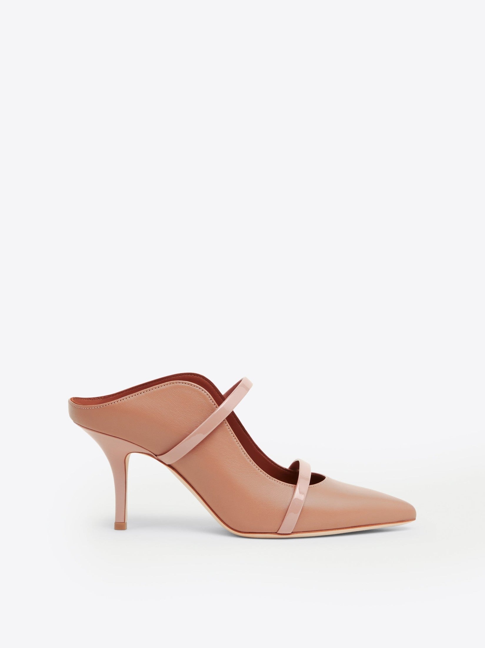 Maureen 85 beige leather mules