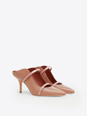 Maureen 85 beige leather mules