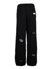 Ripped up straight leg sweatpants