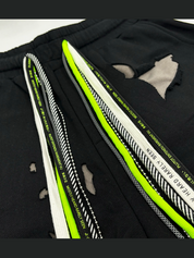 Ripped up straight leg sweatpants
