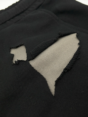 Ripped up straight leg sweatpants