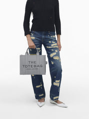 The leather medium tote bag
