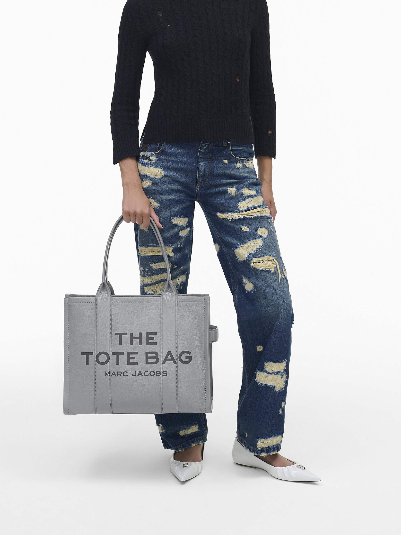 The leather large tote bag