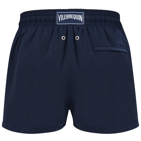 Men Short Merino Wool Swimwear Micro Carreaux - Vilebrequin x The Woolmark Company