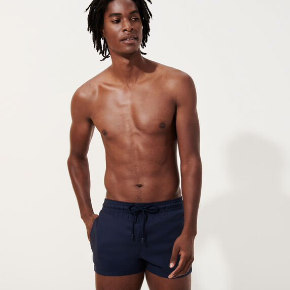 Men Short Merino Wool Swimwear Micro Carreaux - Vilebrequin x The Woolmark Company