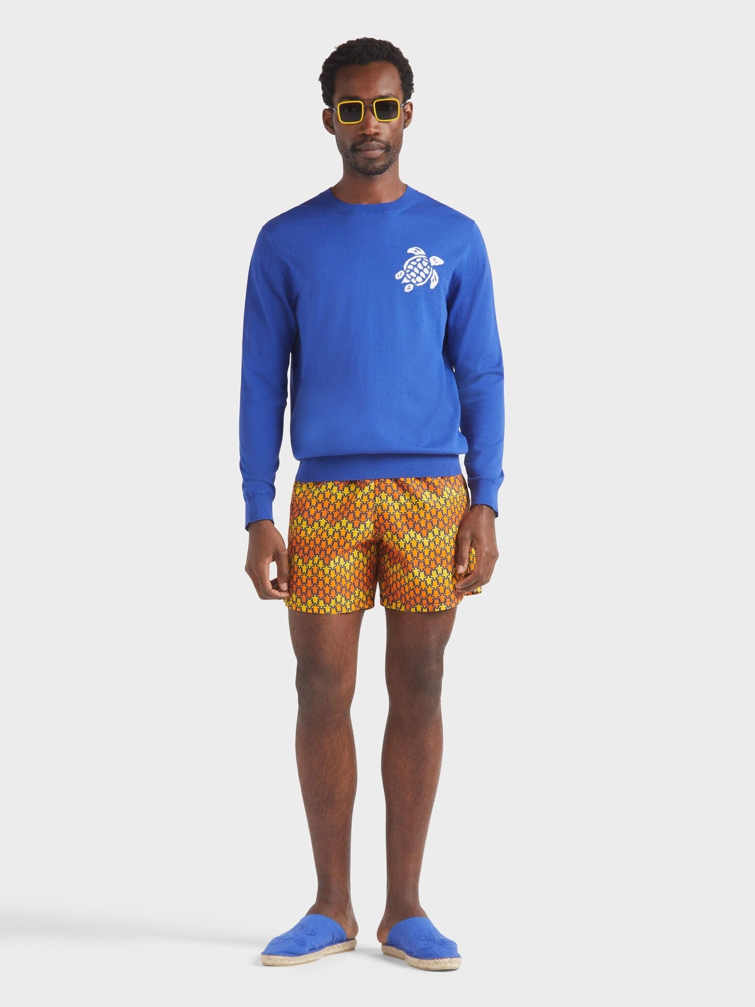Men swim shorts herringbones turtles