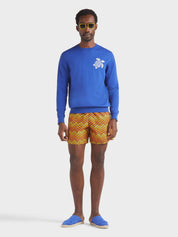 Men swim shorts herringbones turtles
