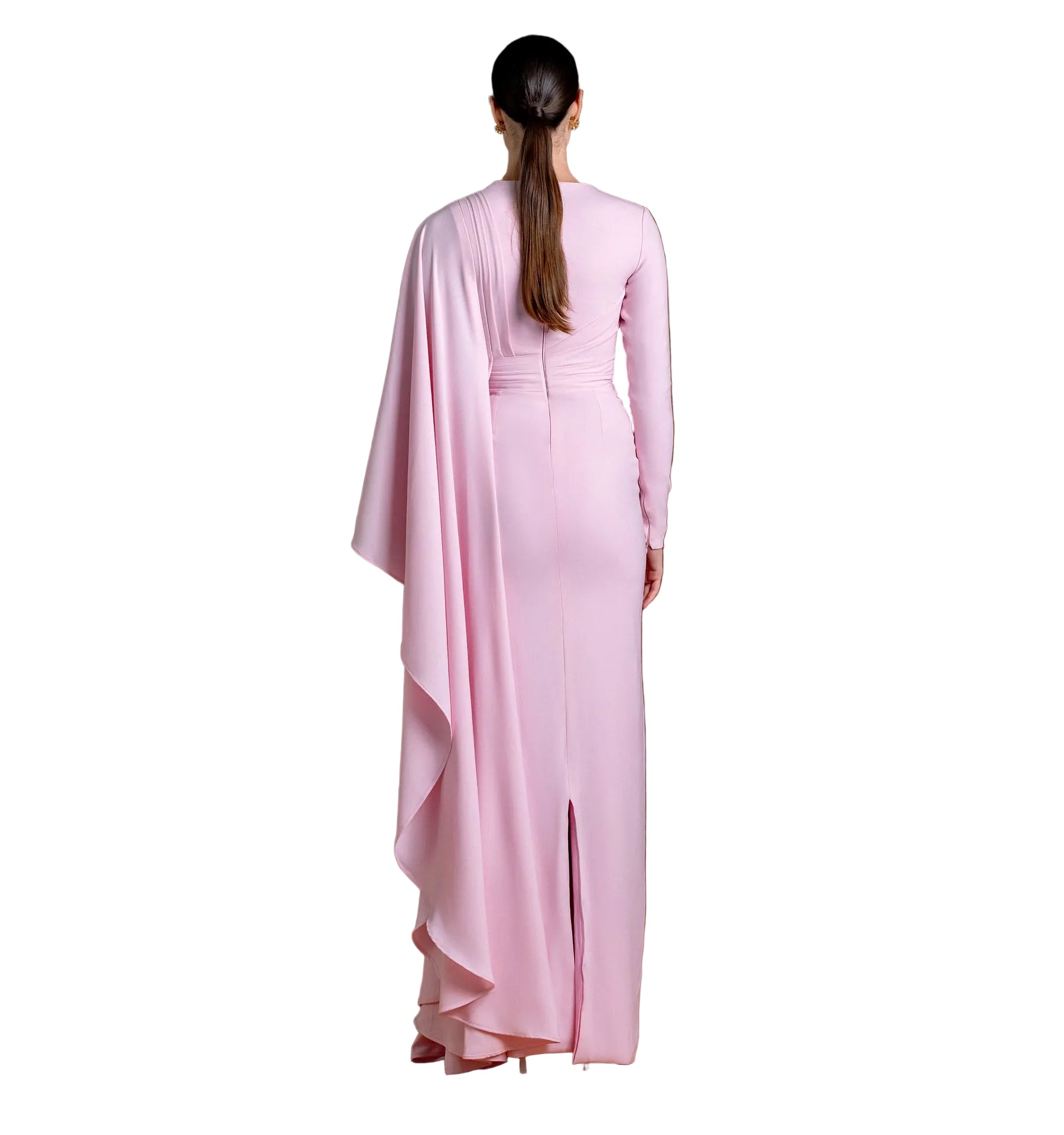 Crepe braided waisted maxi dress