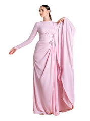Crepe braided waisted maxi dress