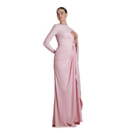 Crepe braided waisted maxi dress