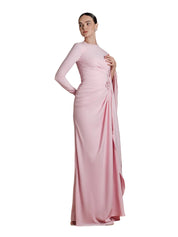 Crepe braided waisted maxi dress