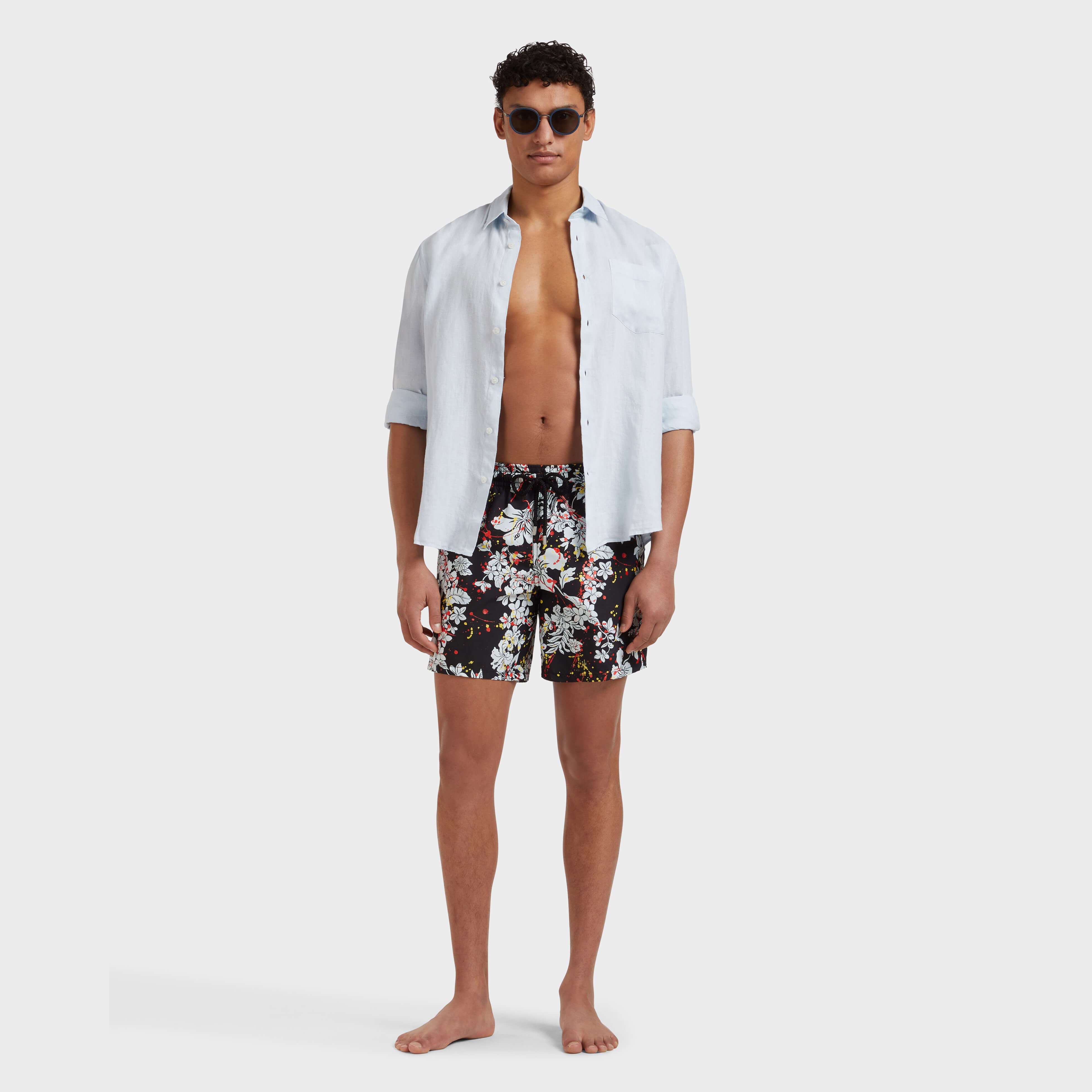 Men Swim Shorts Flower Splash - VBQ x Palm Angels
