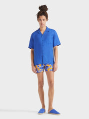 Men stretch short swim shorts poulpes