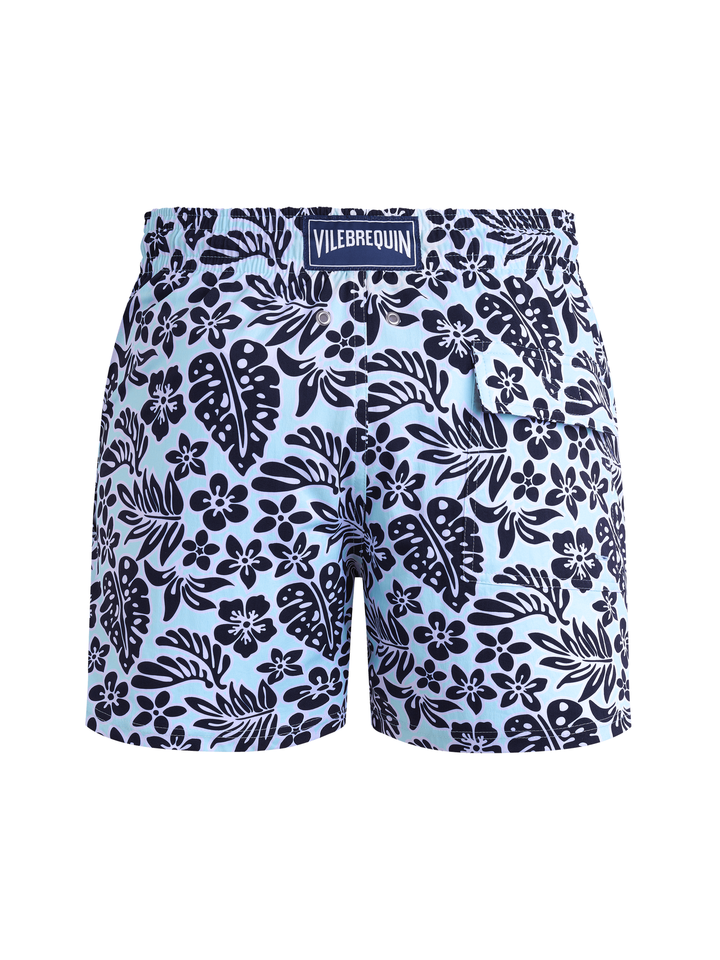 Men stretch short swim shorts jungle leaves