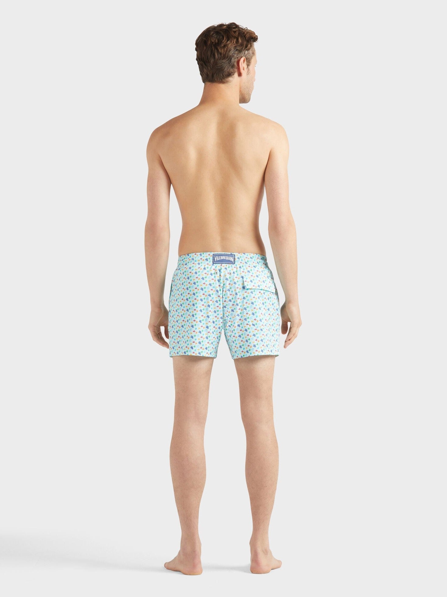 Men stretch short swim shorts micro ronde des tortues rainbow