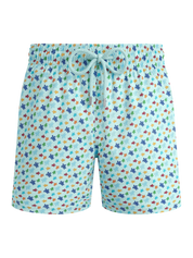 Men stretch short swim shorts micro ronde des tortues rainbow