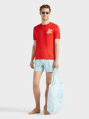 Men stretch short swim shorts micro ronde des tortues rainbow