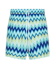 Nylon swimsuit with zigzag print