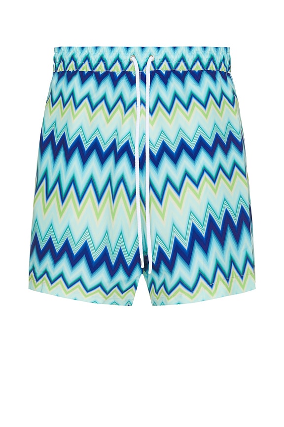 Nylon swimsuit with zigzag print