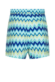Nylon swimsuit with zigzag print