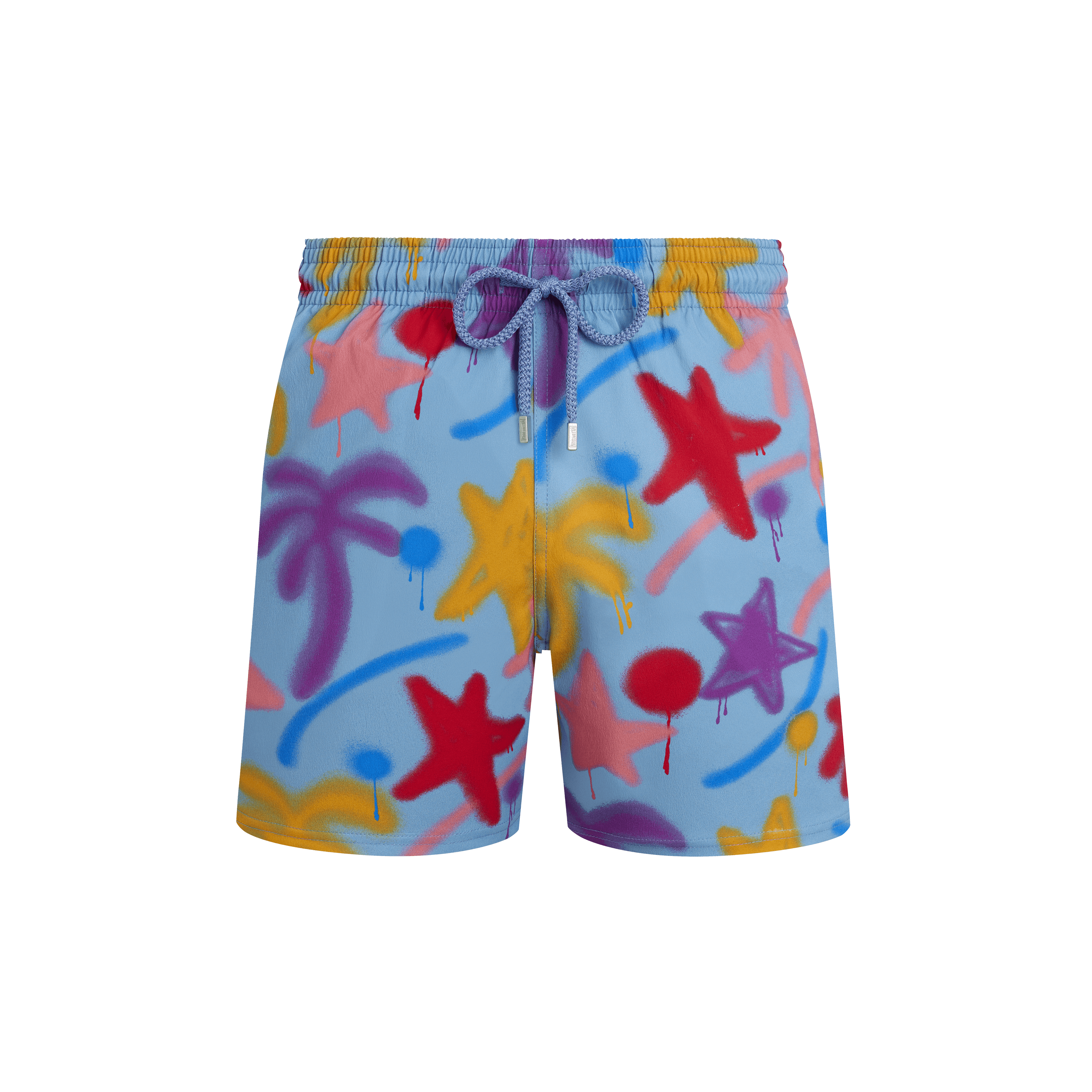 Men Stretch Short Swim Shorts Spray Paint - VBQ x Palm Angels