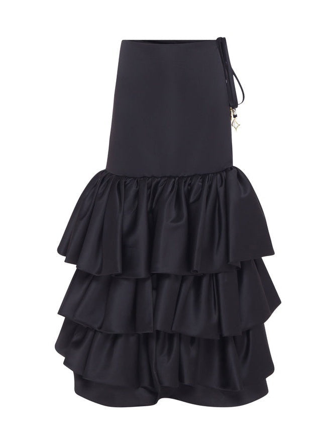 Raven ruffle skirt