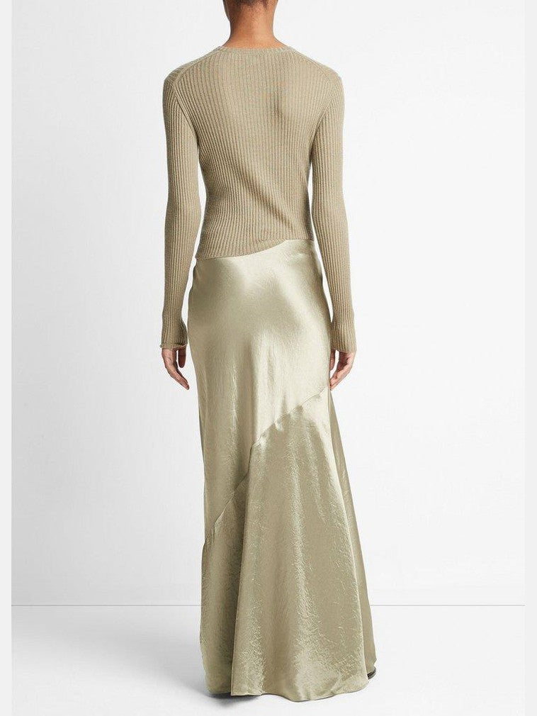 Satin maxi skirt
