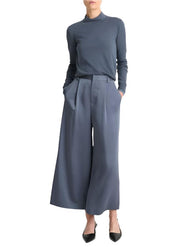 Mid-Rise Satin Culotte