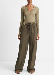 Mid-Rise Utility Drawstring Pant