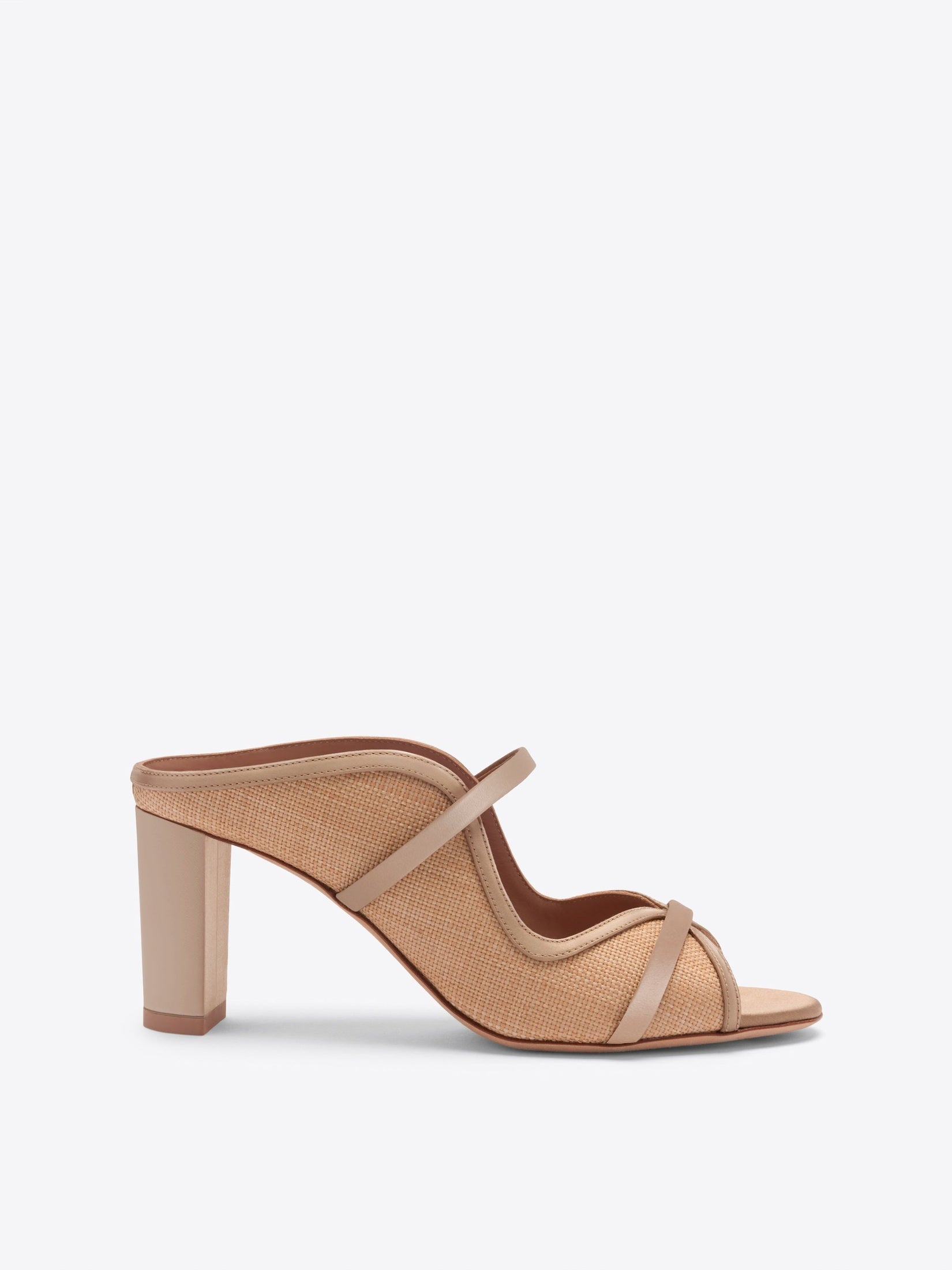 Norah 70 beige raffia heeled sandals