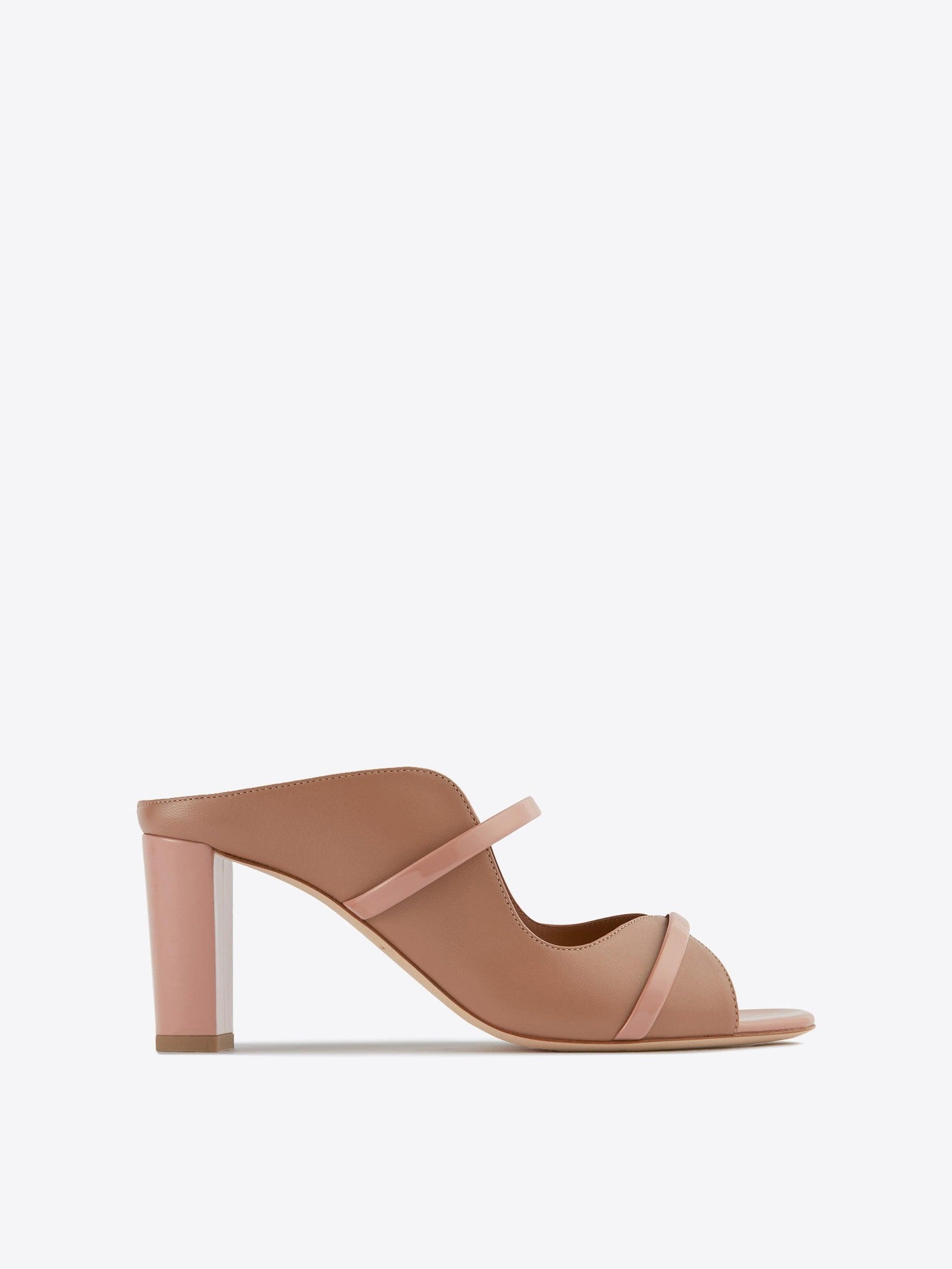 Norah 70 nude leather block heel mule