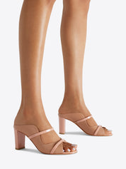 Norah 70 blush leather sandals